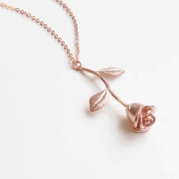unbranded Jewelry Rose Gold Inverted Upside Down Necklace Flower